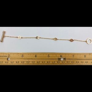 Tory Burch Gold Logo Toggle Bracelet Delicate
